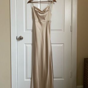 Fame and Partners ivory satin dress size 2